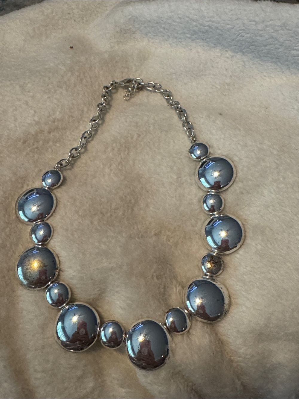 Silver Dome Statement Necklace - Women Jewelry